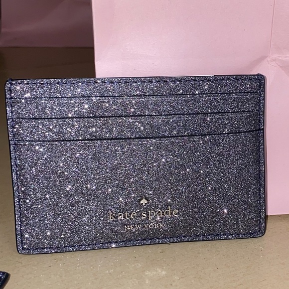 Kate Spade silver glitter card case - Picture 3 of 3